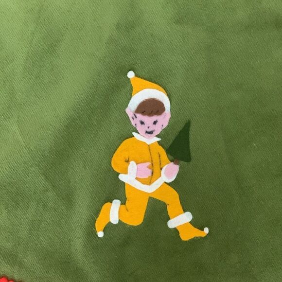 Vintage Unique Handmade Christmas Tree Skirt Felt Holiday Appliques Kitschy - Picture 9 of 17